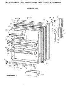 02 - Fresh Food Door parts for Ge Refrigerator TBX21JAXERWW from AppliancePartsPros.com