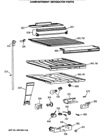 05 - Compartment Separator Parts parts for Ge Refrigerator TBX19JATMRWH from AppliancePartsPros.com