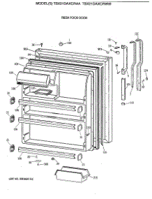 02 - Fresh Food Door parts for Ge Refrigerator TBX21DAXCRAA from AppliancePartsPros.com