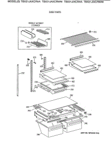 04 - Shelf Parts parts for Ge Refrigerator TBX21JIXCRWW from AppliancePartsPros.com