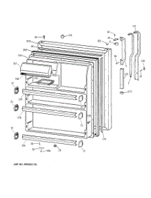 02 - Fresh Food Door parts for Ge Refrigerator TBX21IAZHRAA from AppliancePartsPros.com