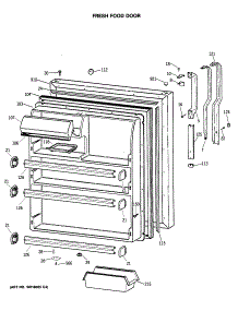 02 - Fresh Food Door parts for Ge Refrigerator TBX21DASMRWH from AppliancePartsPros.com