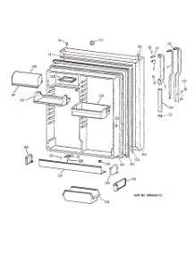 02 - Fresh Food Door parts for Ge Refrigerator TBX22ZAZKRAA from AppliancePartsPros.com