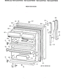 02 - Fresh Food Door parts for Ge Refrigerator TBX19JIXFRAA from AppliancePartsPros.com