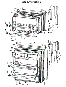 Doors parts for Ge Refrigerator TBX18LLGRAD from AppliancePartsPros.com