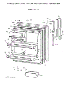 02 - Fresh Food Door parts for Ge Refrigerator TBX18JIXFRAA from AppliancePartsPros.com