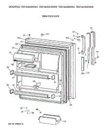 02 - Fresh Food Door parts for Ge Refrigerator TBX18JAXHRAA from AppliancePartsPros.com