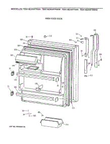 02 - Fresh Food Door parts for Ge Refrigerator TBX18DAXFRAA from AppliancePartsPros.com