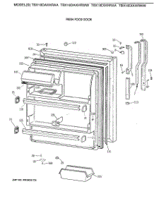 02 - Fresh Food Door parts for Ge Refrigerator TBX18DIXHRAA from AppliancePartsPros.com