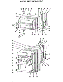 Doors parts for Ge Refrigerator TBX18DFB from AppliancePartsPros.com
