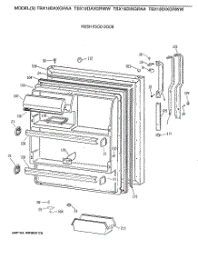 02 - Fresh Food Door parts for Ge Refrigerator TBX18DAXGRAA from AppliancePartsPros.com