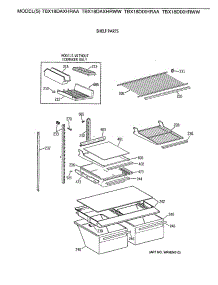 04 - Shelf Parts parts for Ge Refrigerator TBX18DAXHRAA from AppliancePartsPros.com