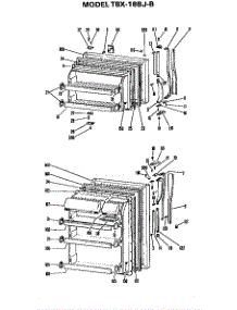 Doors parts for Ge Refrigerator TBX18BJB from AppliancePartsPros.com