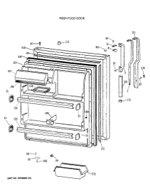 02 - Fresh Food Door parts for Ge Refrigerator TBX18DAXCRAA from AppliancePartsPros.com