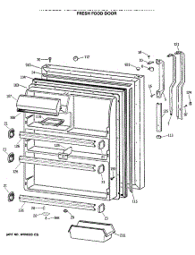 02 - Fresh Food Door parts for Ge Refrigerator TBH21MASRRWH from AppliancePartsPros.com