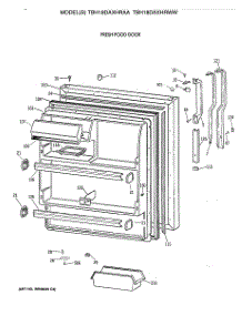 02 - Fresh Food Door parts for Ge Refrigerator TBH18DAXHRAA from AppliancePartsPros.com