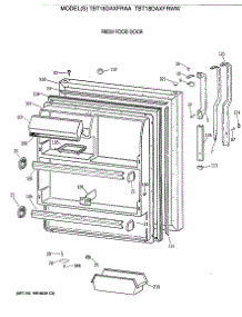 02 - Fresh Food Door parts for Ge Refrigerator TBT18DAXFRAA from AppliancePartsPros.com