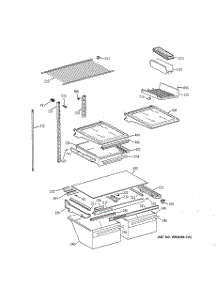 04 - Shelf Parts parts for Ge Refrigerator TBH19ZAZMRAA from AppliancePartsPros.com