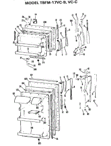 Doors parts for Ge Refrigerator TBFM17VCB from AppliancePartsPros.com