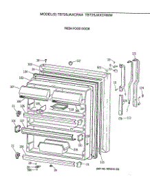 02 - Fresh Food Door parts for Ge Refrigerator TBT25JAXCRWW from AppliancePartsPros.com