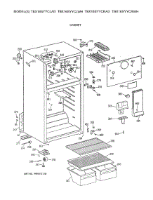 02 - Cabinet parts for Ge Refrigerator TBX16SYYCRWH from AppliancePartsPros.com