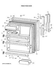 02 - Fresh Food Door parts for Ge Refrigerator TBH21DASPRAD from AppliancePartsPros.com