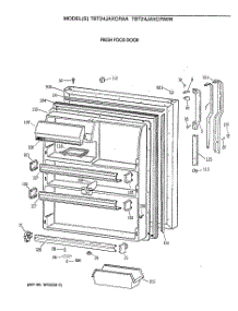 02 - Fresh Food Door parts for Ge Refrigerator TBT24JAXCRAA from AppliancePartsPros.com