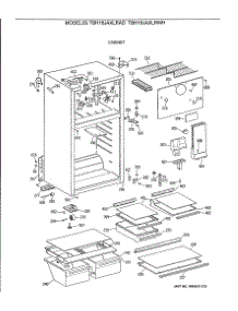 02 - Cabinet parts for Ge Refrigerator TBH16JAXLRAD from AppliancePartsPros.com