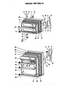 Doors parts for Ge Refrigerator TBF16SJBL from AppliancePartsPros.com