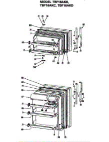 Doors parts for Ge Refrigerator TBF16AKB from AppliancePartsPros.com