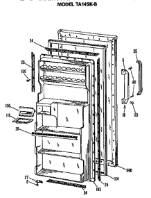 Door parts for Ge Refrigerator TA14SKB from AppliancePartsPros.com