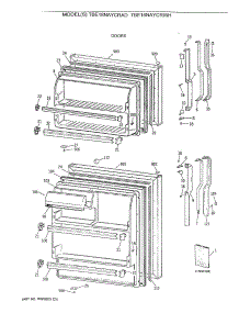 02 - Doors parts for Ge Refrigerator TBE18NAYCRWH from AppliancePartsPros.com