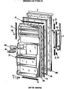 Door parts for Ge Refrigerator TA11SGBRWH from AppliancePartsPros.com