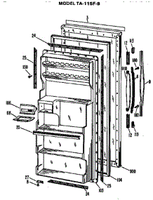 Door parts for Ge Refrigerator TA11SFBLWH from AppliancePartsPros.com