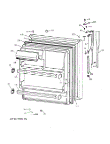02 - Fresh Food Door parts for Ge Refrigerator MTX18GAXRRWW from AppliancePartsPros.com