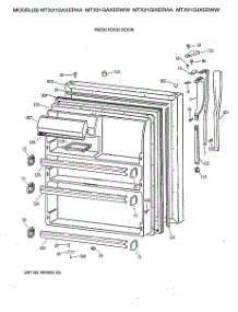 02 - Fresh Food Door parts for Ge Refrigerator MTX21GAXERWW from AppliancePartsPros.com