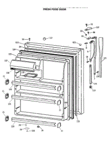 02 - Fresh Food Door parts for Ge Refrigerator MTX21EASRRWH from AppliancePartsPros.com