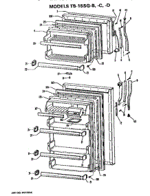 Doors parts for Ge Refrigerator TB15SGBLAD from AppliancePartsPros.com