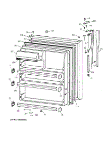 02 - Fresh Food Door parts for Ge Refrigerator MTX21DIZKRWW from AppliancePartsPros.com