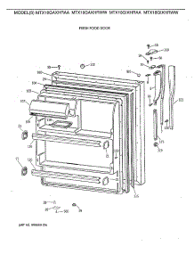 02 - Fresh Food Door parts for Ge Refrigerator MTX18GAXHRAA from AppliancePartsPros.com