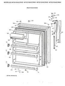 02 - Fresh Food Door parts for Ge Refrigerator MTX21BAXCRWH from AppliancePartsPros.com