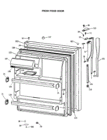 02 - Fresh Food Door parts for Ge Refrigerator MTX18GASARAD from AppliancePartsPros.com
