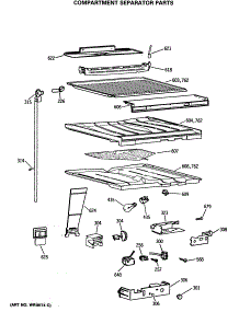 05 - Compartment Separator Parts parts for Ge Refrigerator TBE24JASLRWH from AppliancePartsPros.com