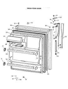 02 - Fresh Food Door parts for Ge Refrigerator MTX18EASARWH from AppliancePartsPros.com