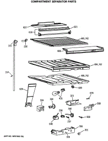 05 - Compartment Separator Parts parts for Ge Refrigerator MTX18LASGRAD from AppliancePartsPros.com