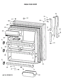 02 - Fresh Food Door parts for Ge Refrigerator TBX21JISRRAD from AppliancePartsPros.com