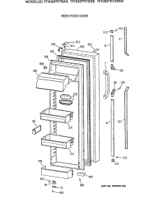 02 - Fresh Food Door parts for Ge Refrigerator TFH30PRTBAA from AppliancePartsPros.com
