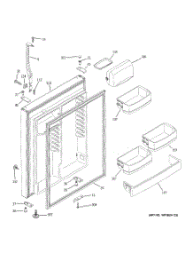 02 - Fresh Food Door parts for Ge Refrigerator GTS22QBNARWW from AppliancePartsPros.com