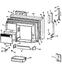 Freezer Door parts for Ge Refrigerator TBX22PRYFFWW from AppliancePartsPros.com
