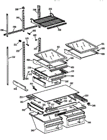Shelf parts for Ge Refrigerator TBX22PRYFFWW from AppliancePartsPros.com